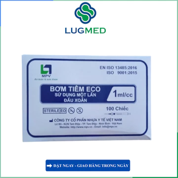 Bơm Tiêm ECO 1ml Đầu Xoắn (MPV) – Bơm Tiêm Y Tế Dùng Một Lần | Hộp 100 Chiếc