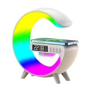 Homee.cok G63 Đèn Ngủ Để Bàn Chữ G Sạc Không Dây Loa Bluetooth Kèm Đồng Hồ LED Báo Thức Đổi Màu