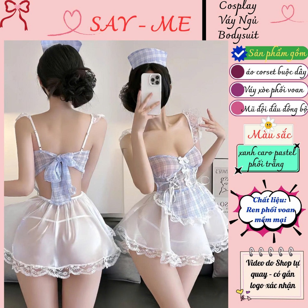 SM127 – Cosplay Thiếu Nữ Pastel Dịu Dàng, Cosplay Váy Tiểu Thư Voan