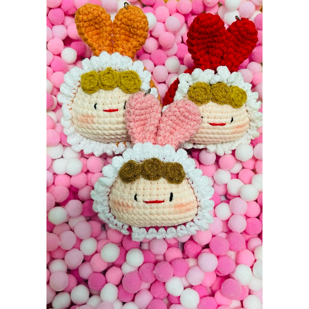 Móc khoá đầu thú dễ thương cute len hanmade