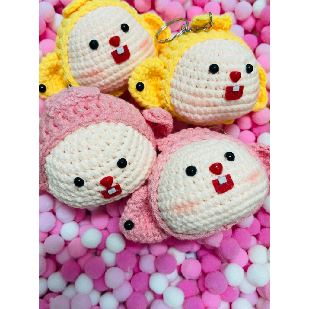 Móc khoá đầu thú dễ thương cute len hanmade