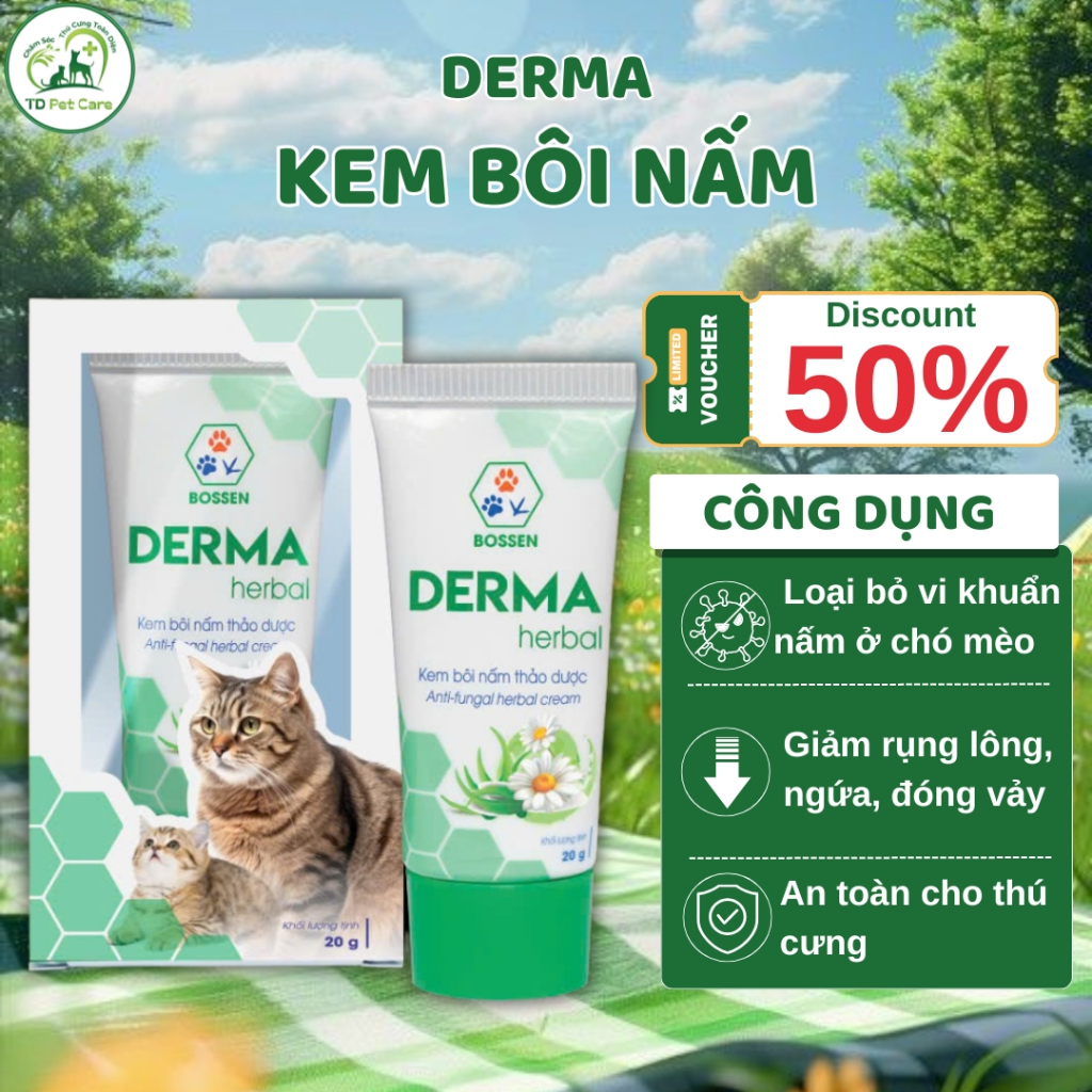 TD Pet Care Derma – Kem Bôi Hỗ Trợ Loại Bỏ Nấm Ngứa Cho Chó Mèo