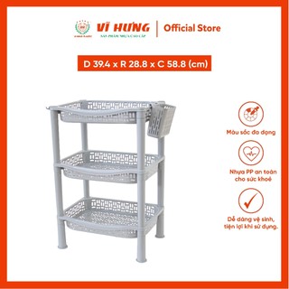 Kệ Chữ Nhật Đa Năng Cỡ Nhỏ Vĩ Hưng - Kệ Chén Nhựa PP Nhiều Tầng, Kèm Ống Đựng Muỗng Đũa