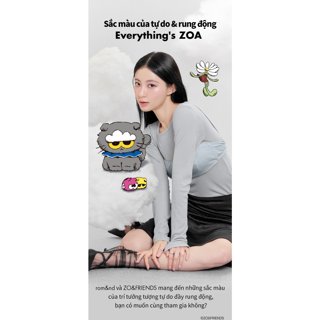 [ZOA Collection] [Romand X ZO&FRIENDS] Son Tint bóng căng mọng Romand Gl​a​s​t​i​n​g Co​l​o​r Gl​o​s​s
