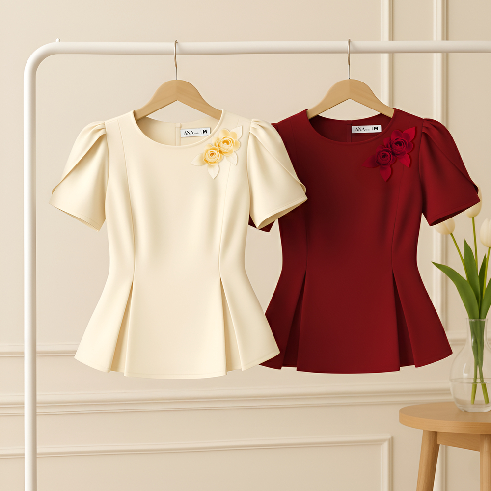 Set Quà Tặng Mẹ Ý Nghĩa Thương Hiệu ANA Mode (Áo VHG14 + Chân váy CHE17 kèm hộp quà)