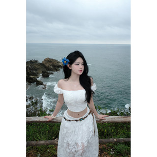 BY XIU ( CHÍNH CHỦ THIẾT KẾ ) - " Lily Set " SET ÁO REN TRỄ VAI MIX CHÂN VÁY DÀI ( có đệm ngực )