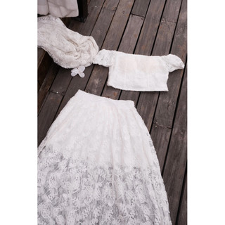 BY XIU ( CHÍNH CHỦ THIẾT KẾ ) - " Lily Set " SET ÁO REN TRỄ VAI MIX CHÂN VÁY DÀI ( có đệm ngực )
