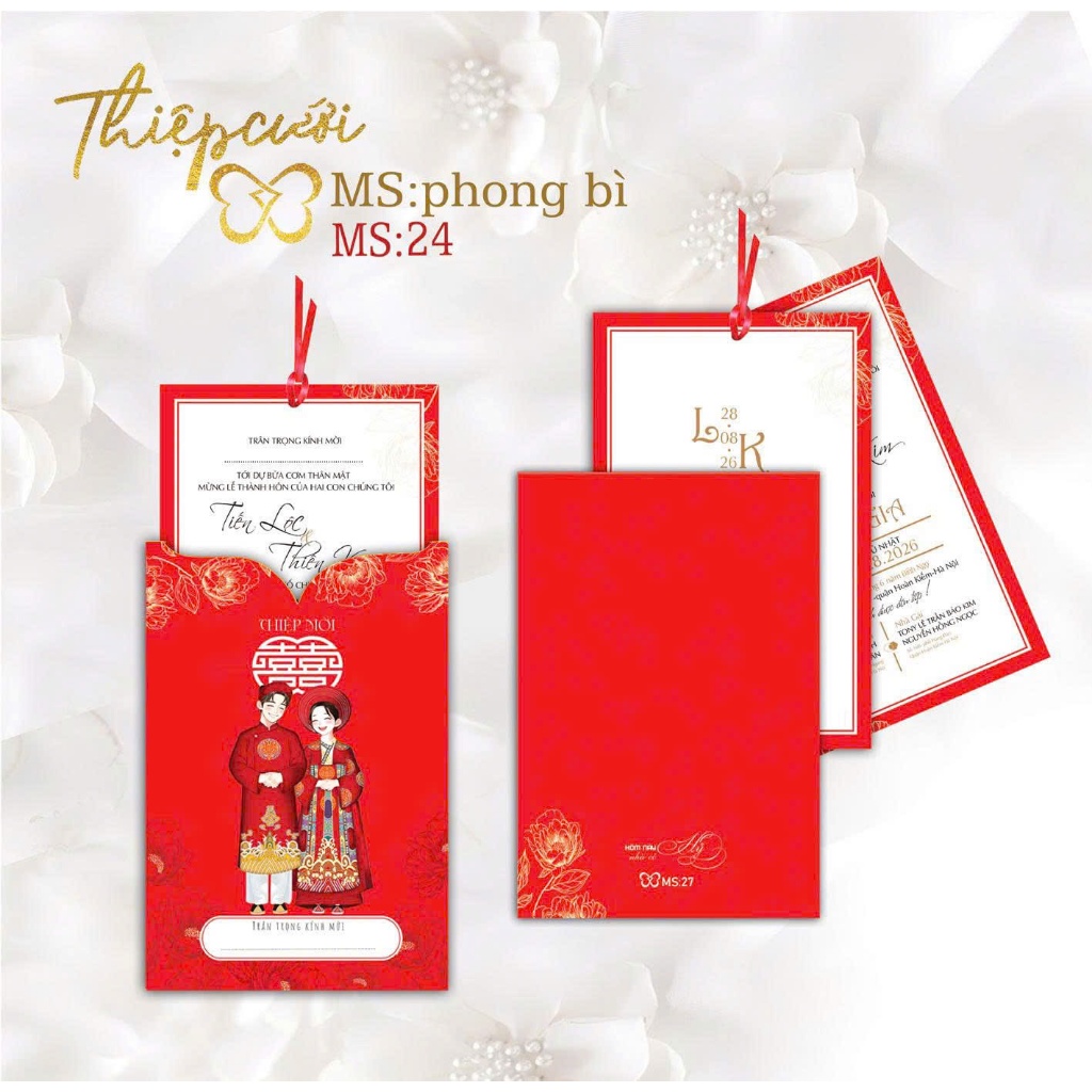 THIỆP CƯỚI HOÀNG KIM - PHONG BÌ RÚT- RẺ VÔ ĐỊCH - Đã bao gồm in nội ...