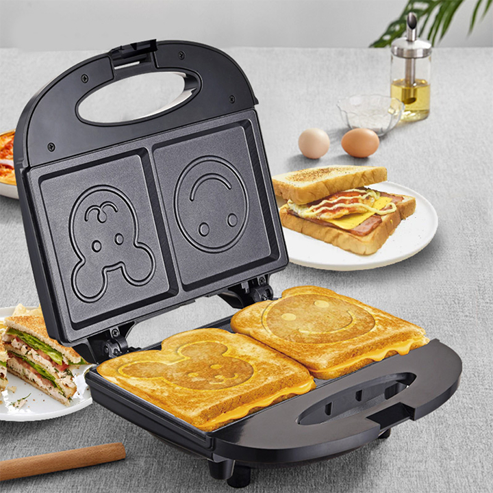 Máy ép bánh mì sandwich RAF 850W gia nhiệt kép, chống dính telfon siêu bền