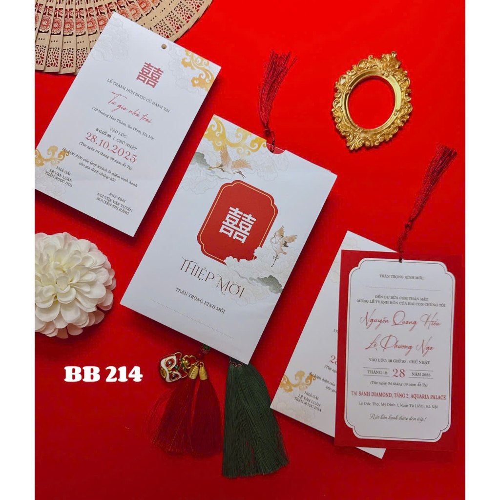 THIỆP CƯỚI HOÀNG KIM - PHONG BÌ RÚT ĐẸP RẺ - Đã bao gồm in nội dung ...