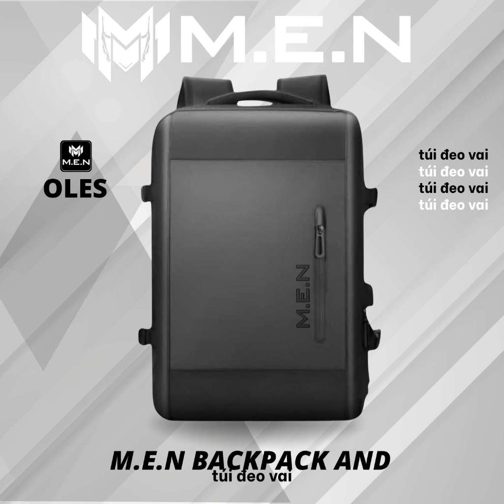 Balo phượt văn phòng laptop17 inch đa năng có sạt USB công nghệ mới OLES Full đen GSR DE3 có thể nới rộng, siêu lớn