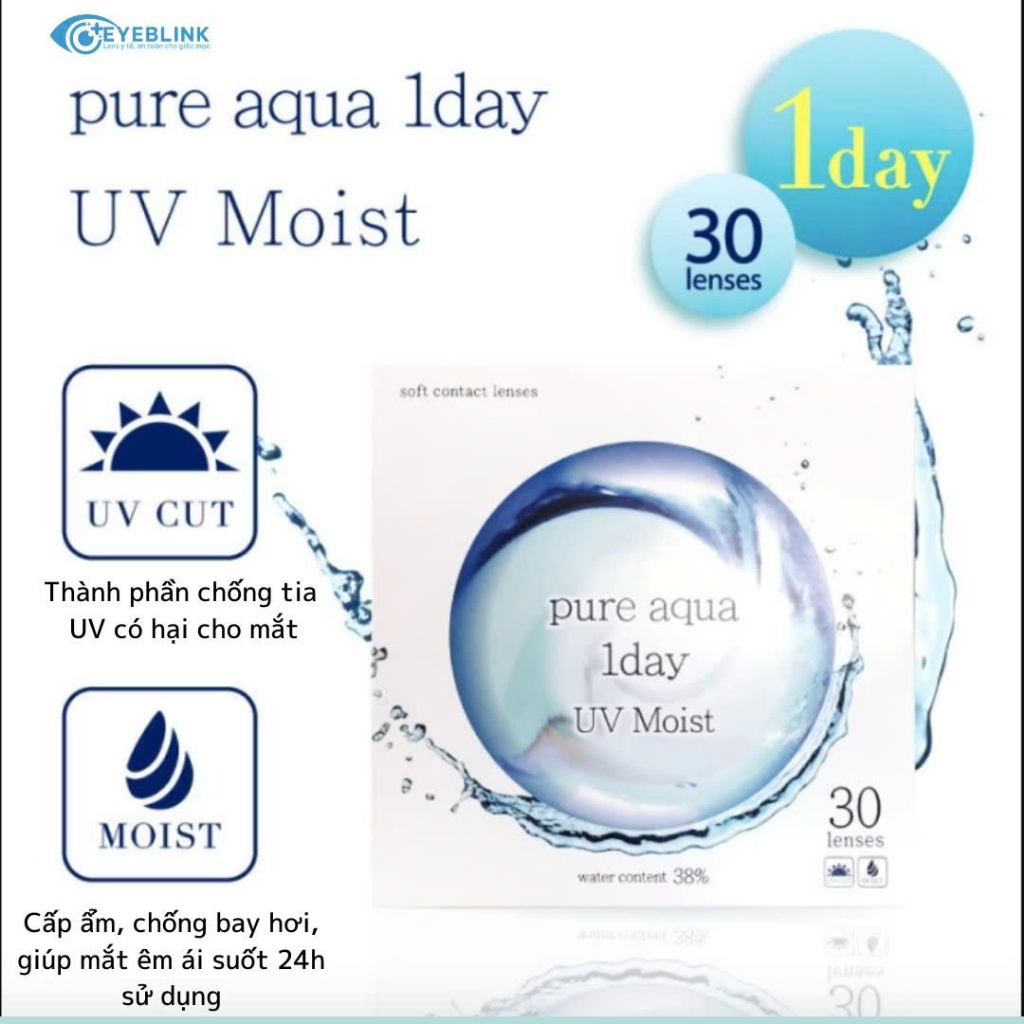 Lens trong suốt 1 ngày 24H sử dụng PURE AQUA Eyeblink