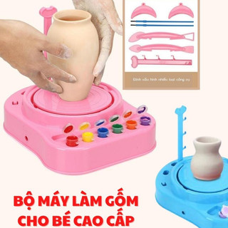[Sale 50%]  Máy Xoay Làm Gốm Thủ Công Mini Cho Bé, Đồ Chơi Handmade Thỏa Sức Sáng Tạo Kèm Đất Sét