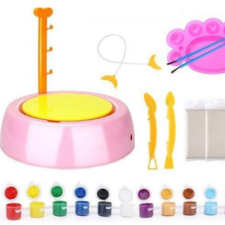 [Sale 50%]  Máy Xoay Làm Gốm Thủ Công Mini Cho Bé, Đồ Chơi Handmade Thỏa Sức Sáng Tạo Kèm Đất Sét