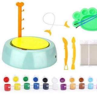 [Sale 50%]  Máy Xoay Làm Gốm Thủ Công Mini Cho Bé, Đồ Chơi Handmade Thỏa Sức Sáng Tạo Kèm Đất Sét