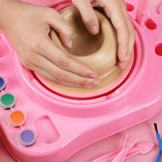 [Sale 50%]  Máy Xoay Làm Gốm Thủ Công Mini Cho Bé, Đồ Chơi Handmade Thỏa Sức Sáng Tạo Kèm Đất Sét