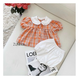 Áo Hoa Nhí Bé Gái Cổ Sen Tay Bồng – Cotton Thô Thoáng Mát, Form Rộng Dễ Thương