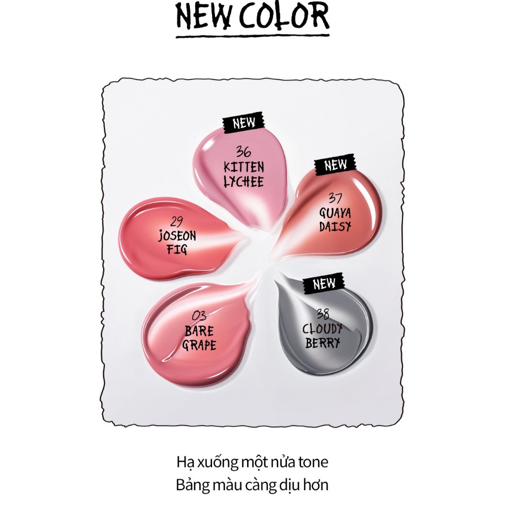 [ZOA Collection] [Romand X ZO&FRIENDS] (Set DIY) Son Tint lì cho môi căng mọng The Juicy Lasting Tint