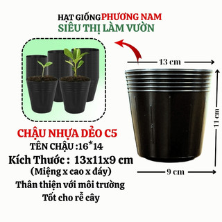 Combo 5 Chậu Nhựa Dẻo Nhiều Kích Thước  Phương Nam