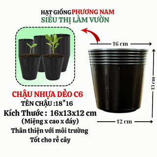 Combo 5 Chậu Nhựa Dẻo Nhiều Kích Thước  Phương Nam