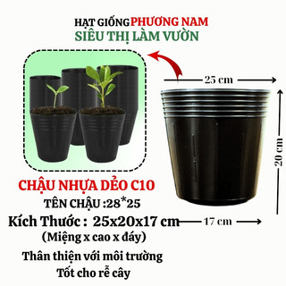 Combo 5 Chậu Nhựa Dẻo Nhiều Kích Thước  Phương Nam