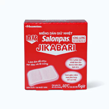 Miếng dán giữ nhiệt Salonpas Jikabari giảm đau bụng kinh, đau cơ