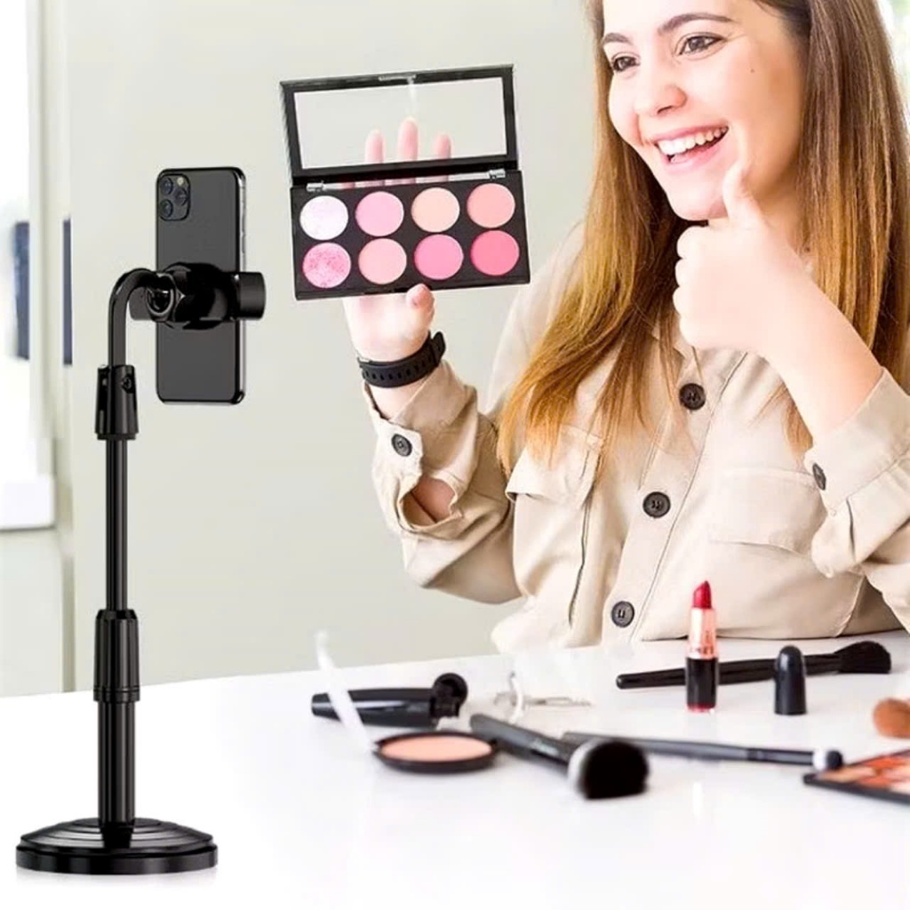 Giá Đỡ Điện Thoại Để Bàn  Livestream Kẹp Chắc Chắn Xoay 360 Độ Dùng Để Xem Phim, Ghi Hình Đa Năng