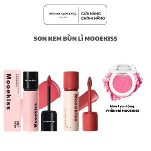 Son Kem Bùn Lì Mooekiss Mềm Mịn, Bóng Mỏng, Tint Nhung Lì, Dưỡng Ẩm, Không Khô Môi Và Lâu Trôi 3g