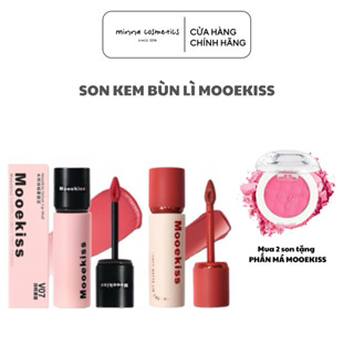 [Mookiss] Son Kem Bùn Lì Mooekiss Mềm Mịn, Bóng Mỏng, Tint Nhung Lì, Dưỡng Ẩm, Không Khô Môi Và Lâu Trôi 3g
