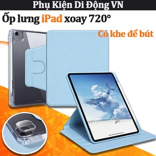 Ốp lưng iPad xoay đa năng cao cấp, có khe đựng bút tiện lợi cho iPad Gen 8 9 10 Mini 4 5 6 7 Air 4 5 6 7 Pro 11 12.9 13
