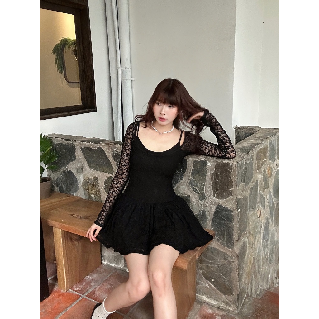 Đầm Nữ GILASY DRESS Tay Dài Phối Layer Form Xòe Bale SECODEE
