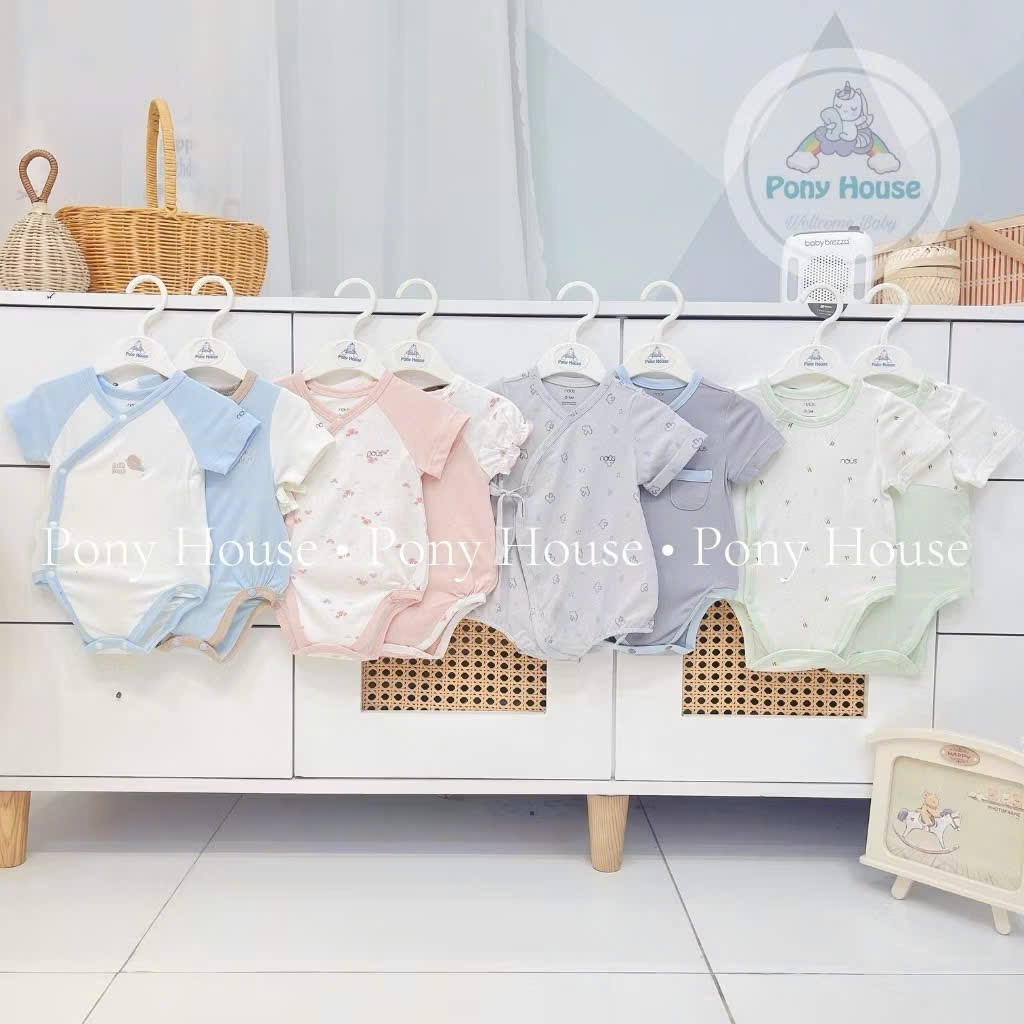 NOUS BODYSUIT CỘC TAY, SET 2 BODYSUIT CỘC TAY CHO BÉ CHẤT MỀM MỊN, THOÁNG MÁT SIZE ĐẾN 0M 3M 6M 9M