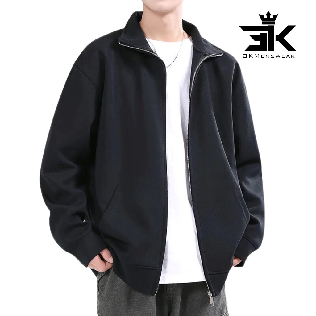 Áo khoác nỉ 2 da, áo khoác zip from boxy Unisex có 3 màu trẻ trung năng động