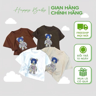 Áo Thun Cotton Trẻ Em – Áo Phông Bé Trai Bé Gái 4 Mùa Thấm Hút Mồ Hôi Size 6–38kg #mhkids.happy