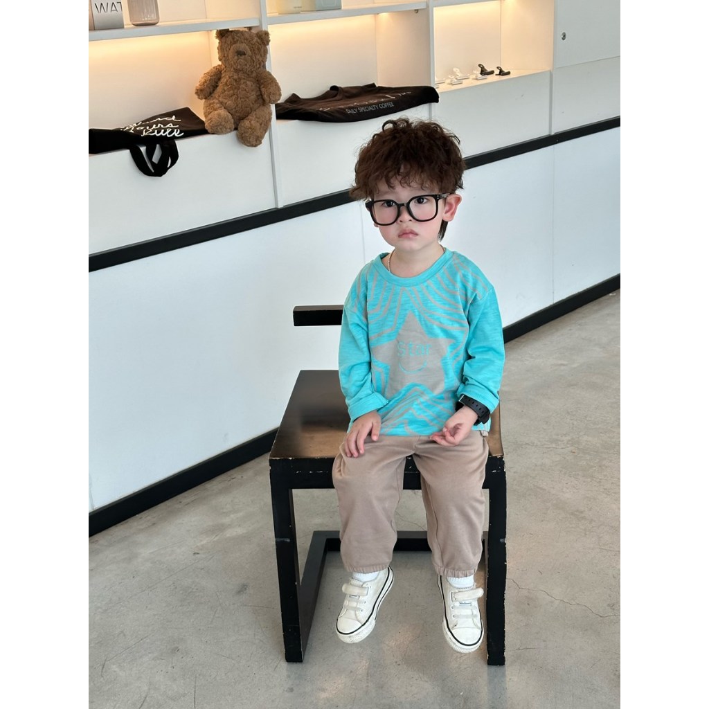 Set bộ dài tay bé trai Miniumbaby hình ngôi sao sành điệu, chất vải áo cotton mềm mát da bé SB2481