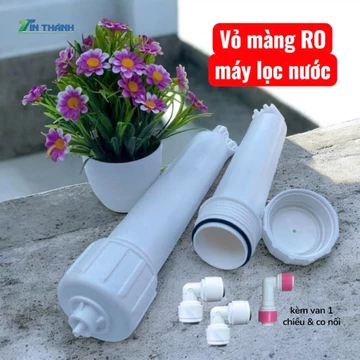 Vỏ màng RO máy lọc nước (Kèm van 1 chiều và co nối, dùng cho màng RO 50-100 GPD)
