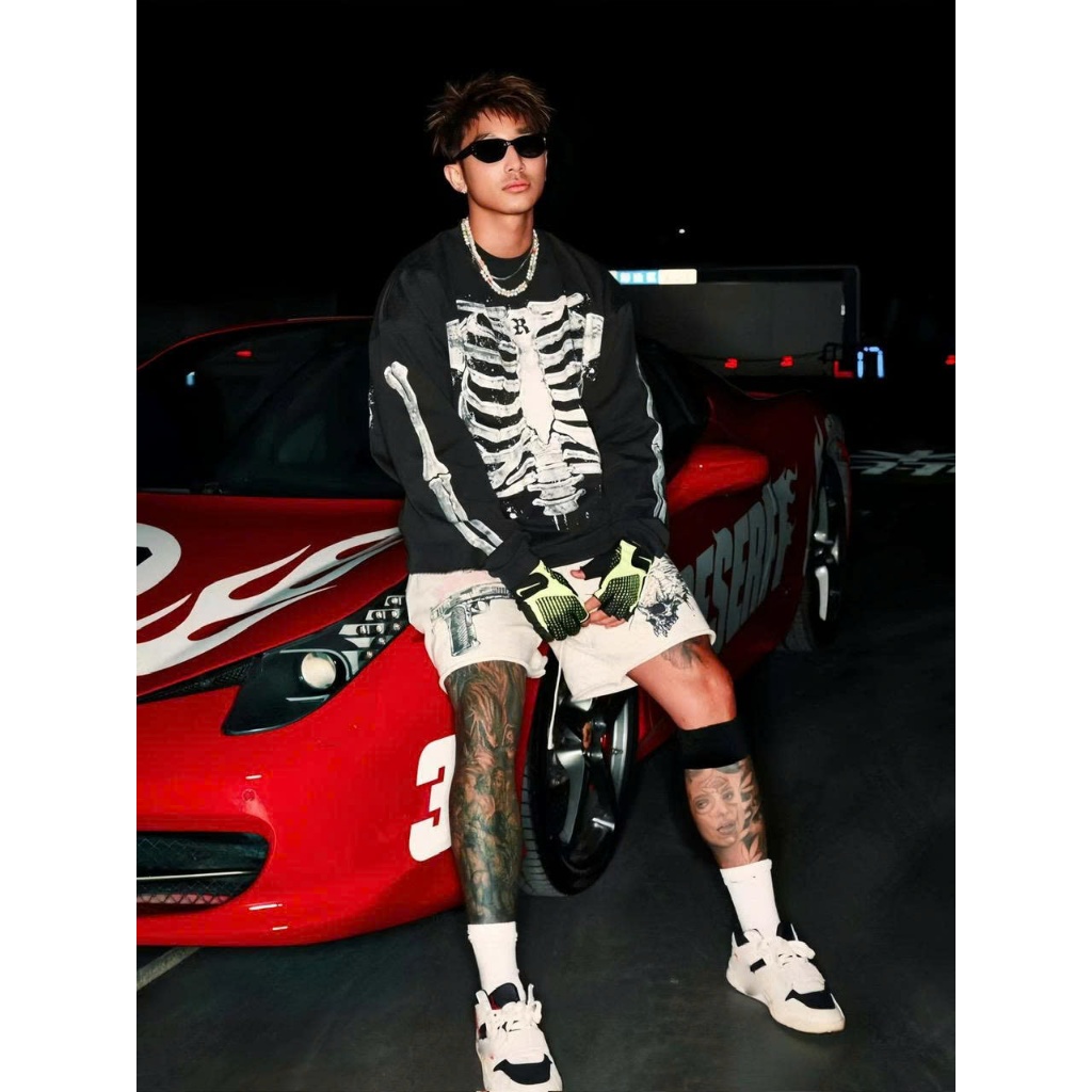 Áo thun Tay dài Sweater Cổ tròn BONE I BLACK Local ICVCVNI Unisex