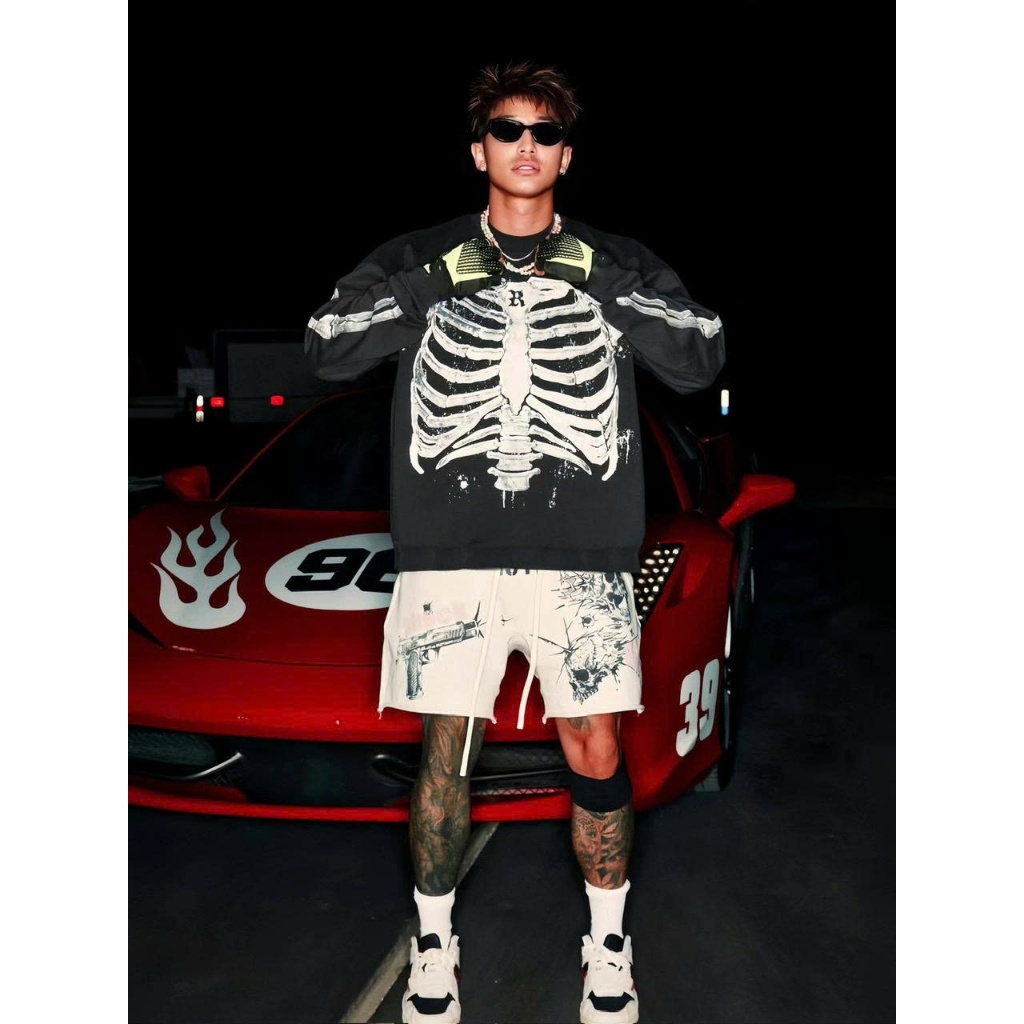 Áo thun Tay dài Sweater Cổ tròn BONE I BLACK Local ICVCVNI Unisex