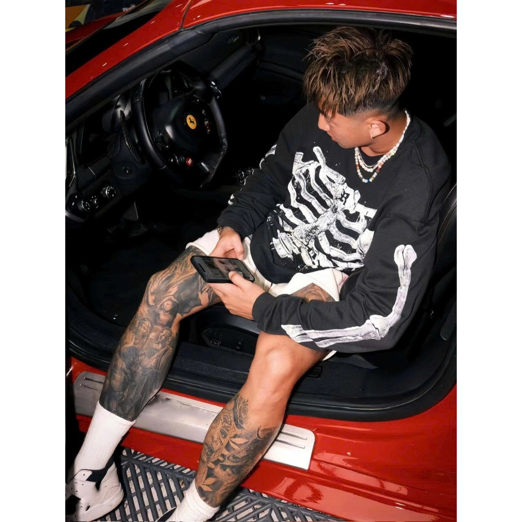 Áo thun Tay dài Sweater Cổ tròn BONE I BLACK Local ICVCVNI Unisex