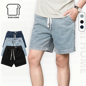 Quần short jeans nam cao cấp BAMIHOME, quần đùi Jean vải dày dặn, không bay màu dễ phối đồ QJ03