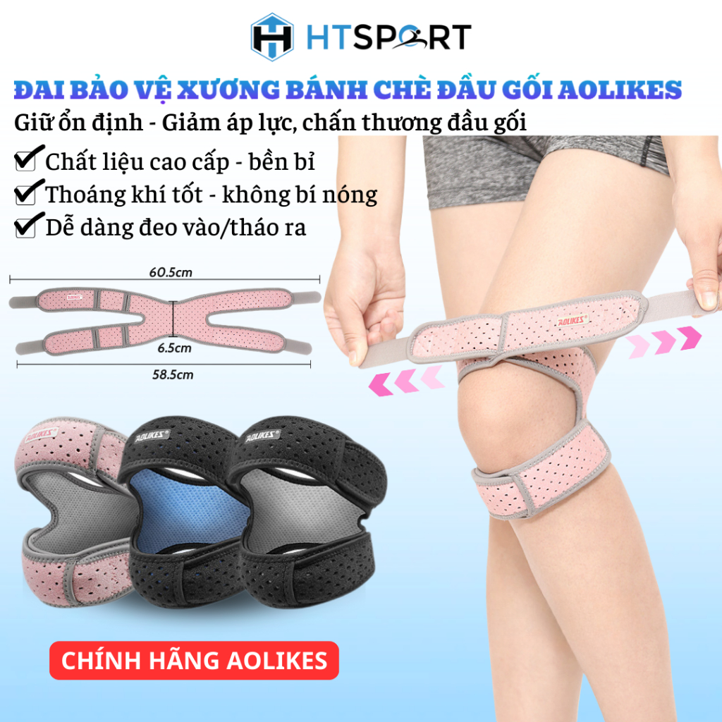 Đai Bảo Vệ Đầu Gối Thể Thao Aolikes 7928, Giúp Giảm Chấn Thương Đầu Gối Khi Chơi Thể Thao,Tập Luyện