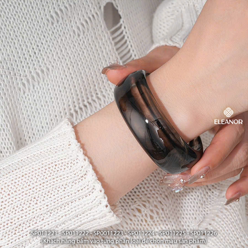 Vòng tay nữ arcylic Eleanor Accessories phối trơn nhiều màu phụ kiện trang sức lắc tay basic 11221