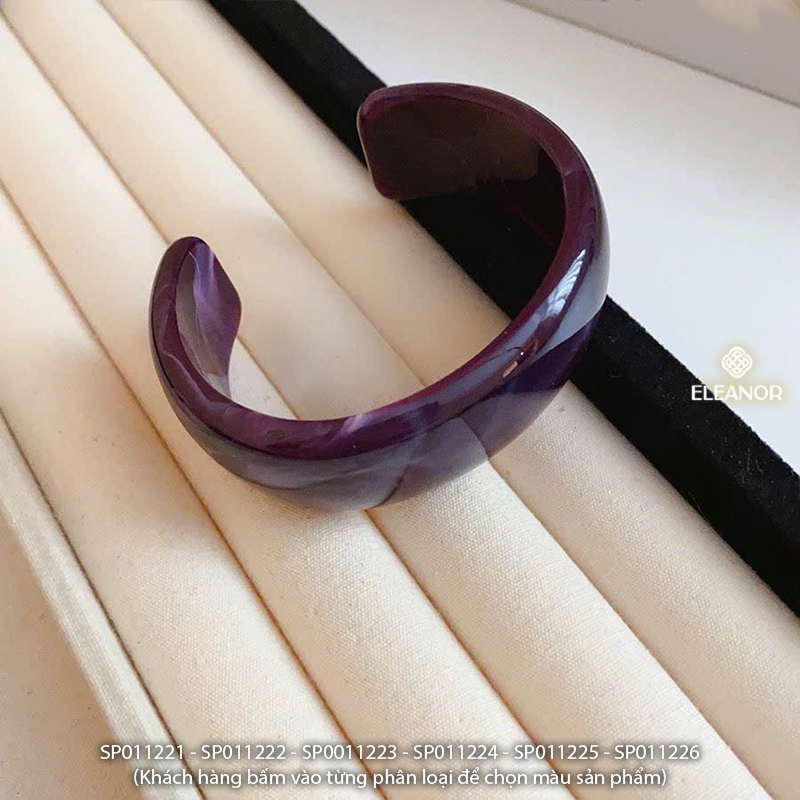 Vòng tay nữ arcylic Eleanor Accessories phối trơn nhiều màu phụ kiện trang sức lắc tay basic 11221
