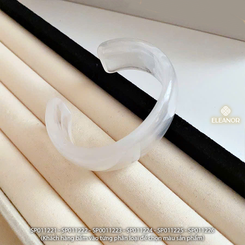 Vòng tay nữ arcylic Eleanor Accessories phối trơn nhiều màu phụ kiện trang sức lắc tay basic 11221