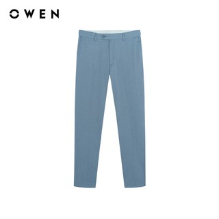 Owen - Quần tây Regular Fit Tăng đơ QRT257103 màu Xanh nhạt chất liệu TR Spandex