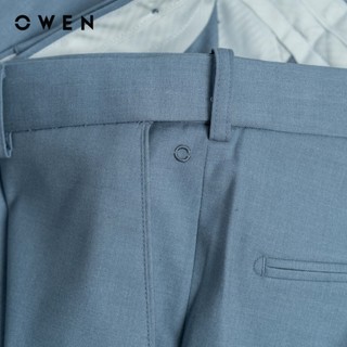 Owen - Quần tây Regular Fit Tăng đơ QRT257103 màu Xanh nhạt chất liệu TR Spandex