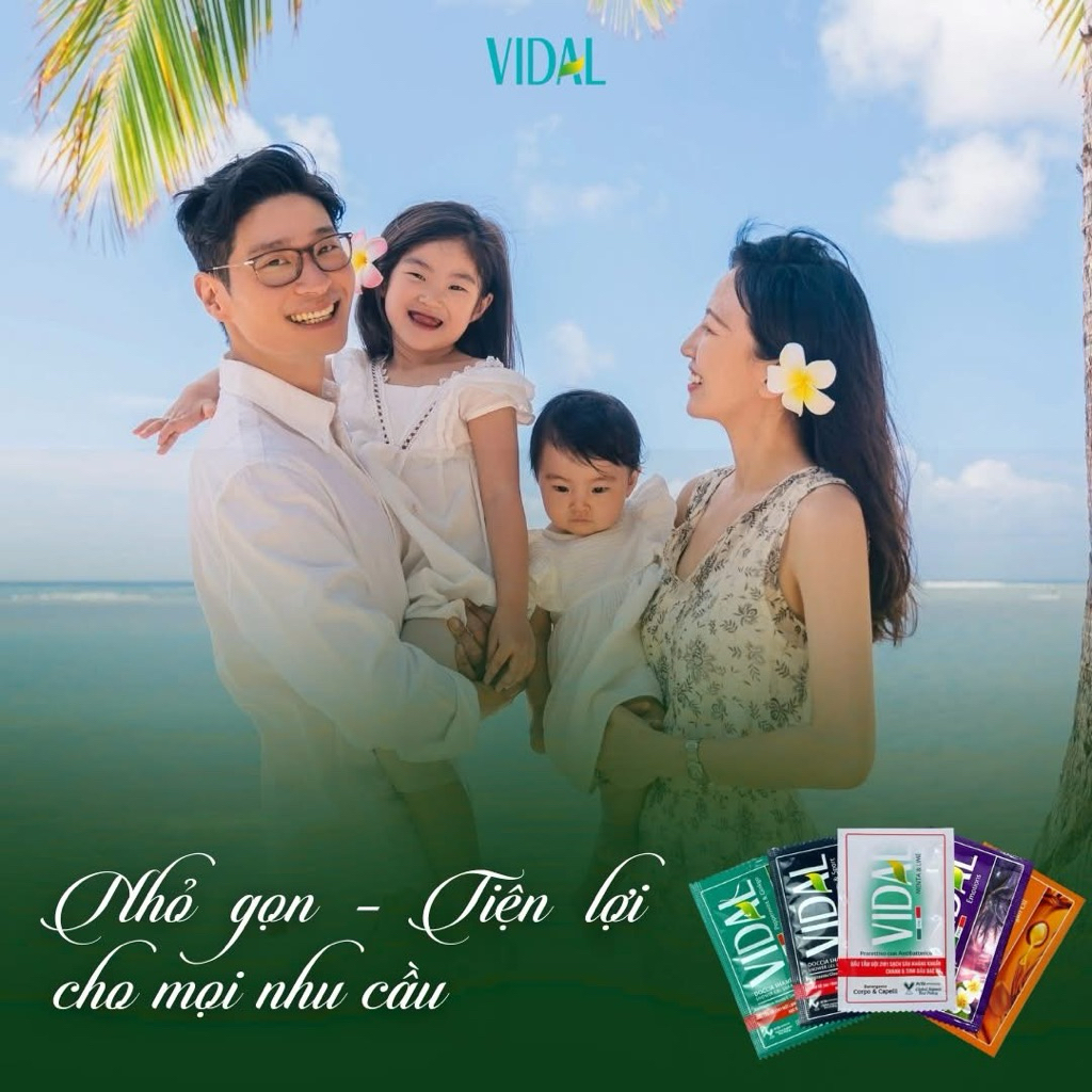 Sữa tắm 2in1 gội tắm Vidal 9ml dạng gói du lịch tiện lợi [hoả tốc]