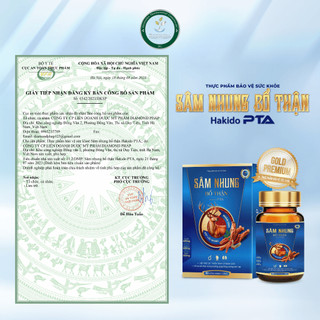Sâm Nhung Bổ Thận Hakido-PTA - Hỗ trợ tăng cường sinh lực, Bổ thận tráng dương, Mạnh gân cốt Hộp 30 viên