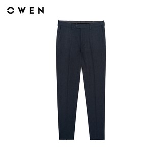 Owen - Quần tây Slim Fit Tăng đơ QV256131 màu Xanh đậm chất liệu Knit