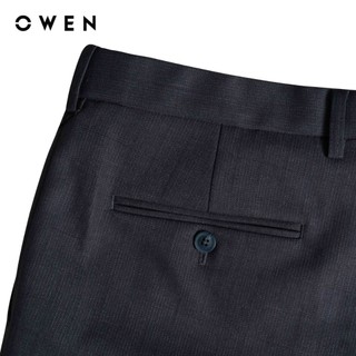 Owen - Quần tây Slim Fit Tăng đơ QV256131 màu Xanh đậm chất liệu Knit